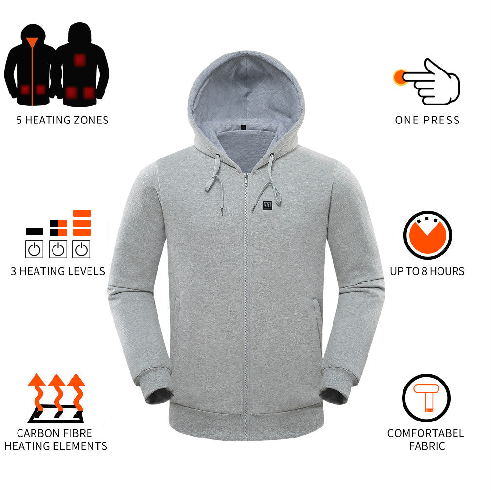 Usb Powered Electric Heated zip-up-hoodie
