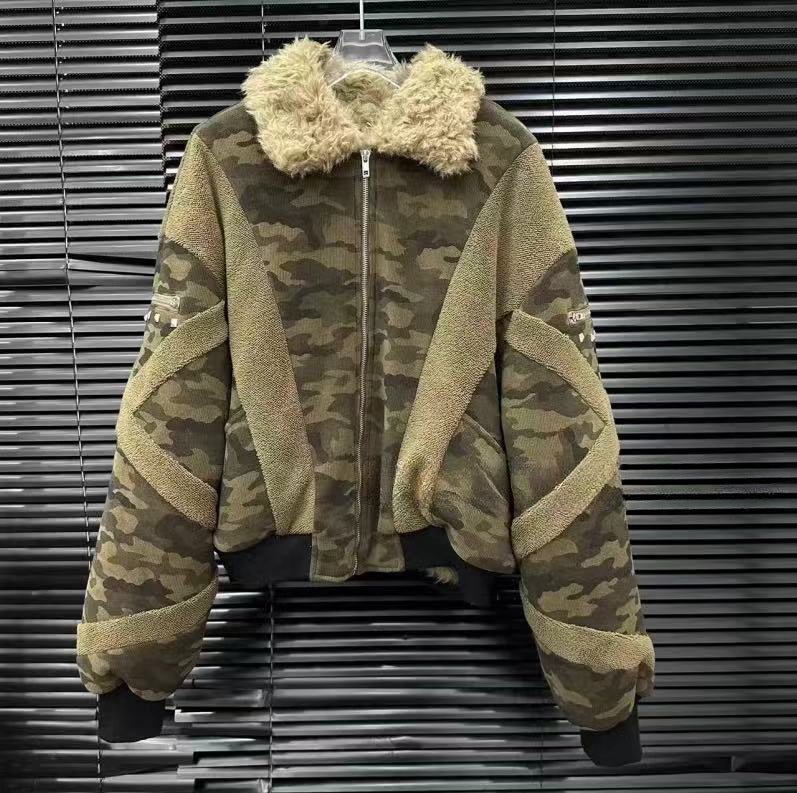 Hooded camouflage two-piece set