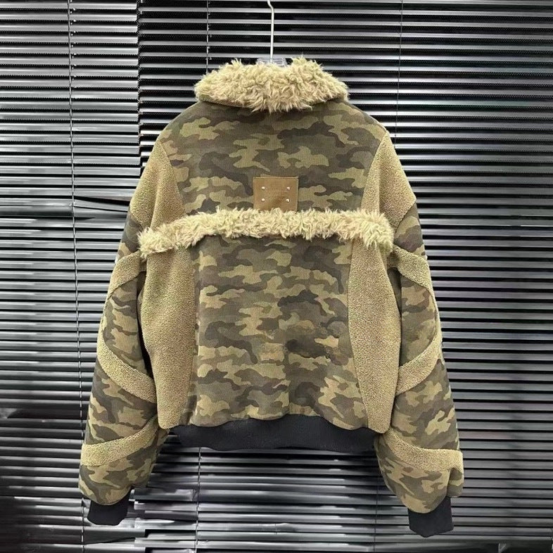 Hooded camouflage two-piece set