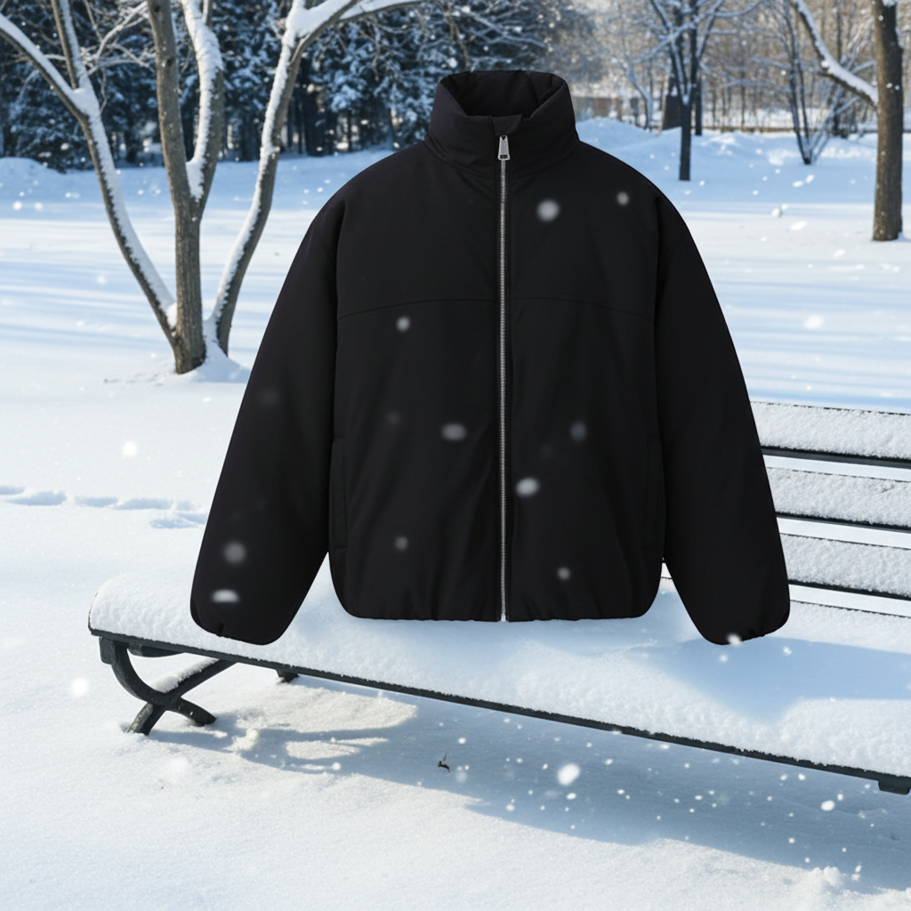 Solid Color Stand Collar Cotton coat