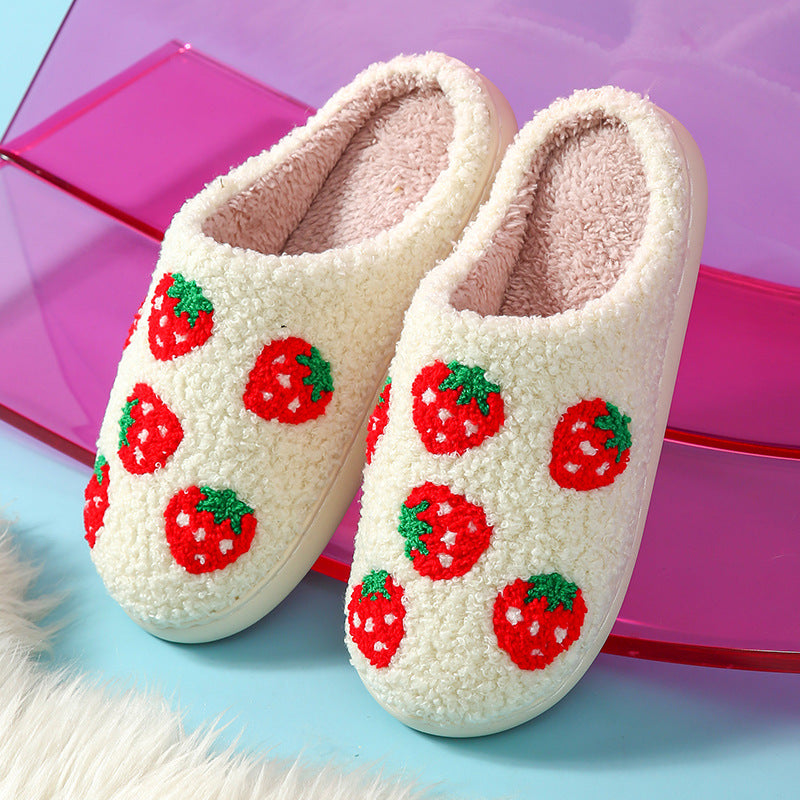 Cute Strawberry Cotton Slippers