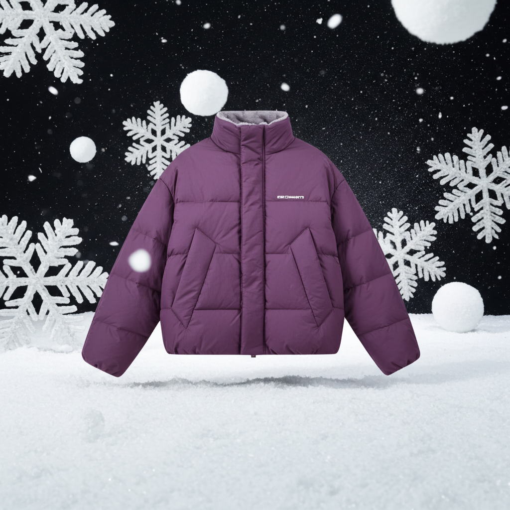 Warm Zipper Printed Collar Jacket