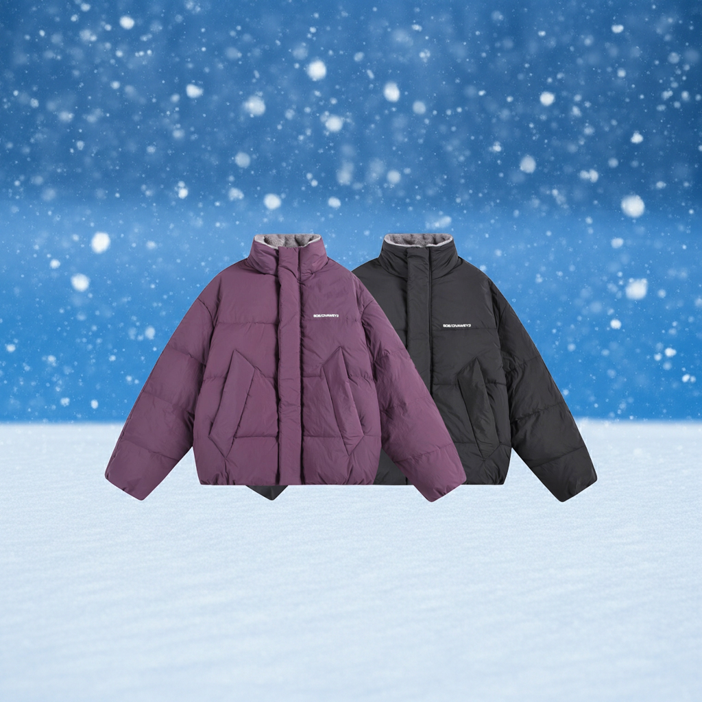 Warm Zipper Printed Collar Jacket